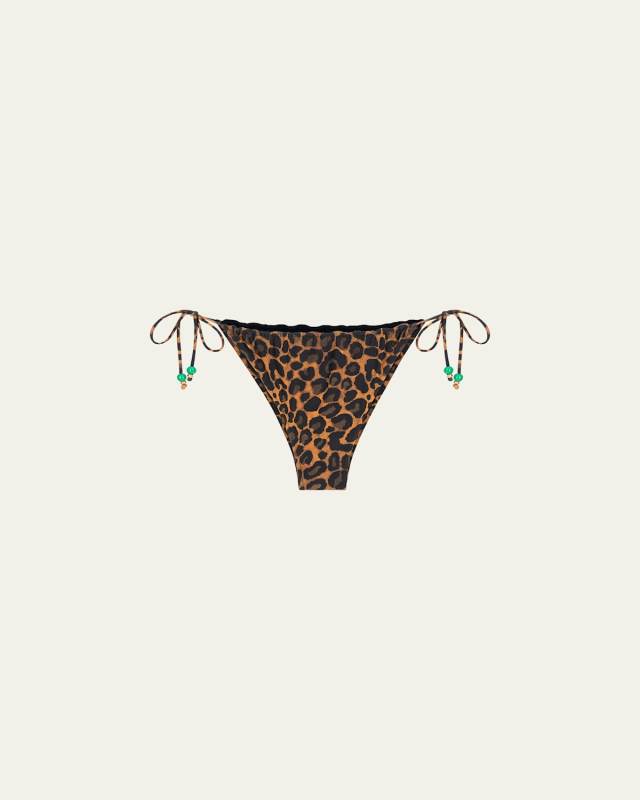 Taini Leopard Beads Bikini Bottoms